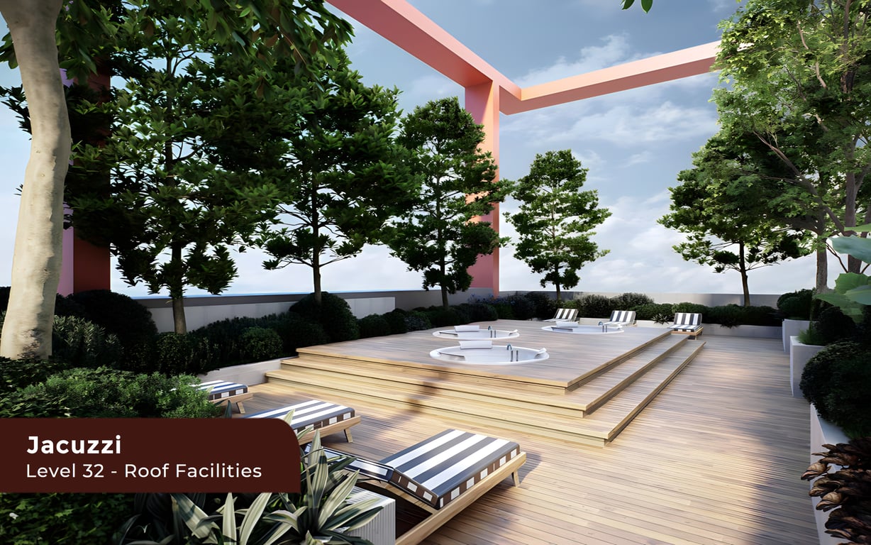 Sena Residence Level 32 Roof Facilities Deck, Jacuzzi