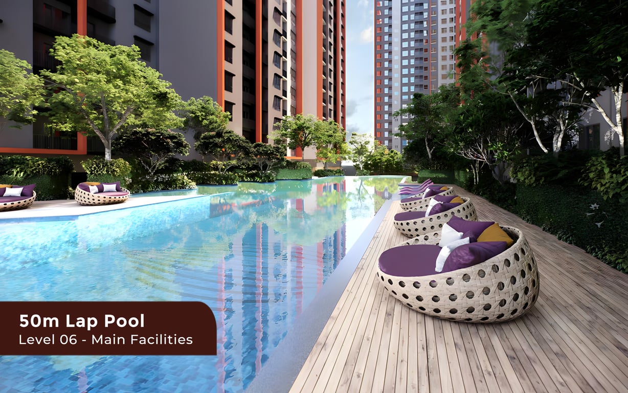 Sena Residence Level 06 Main Facilities Deck, 50m Lap Pool