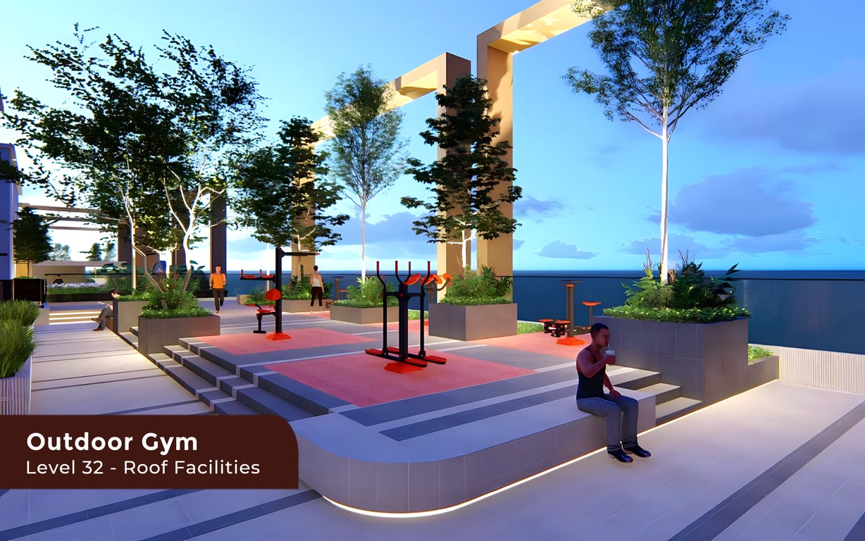 Sena Residence Level 32 Roof Facilities Deck, Outdoor Gym