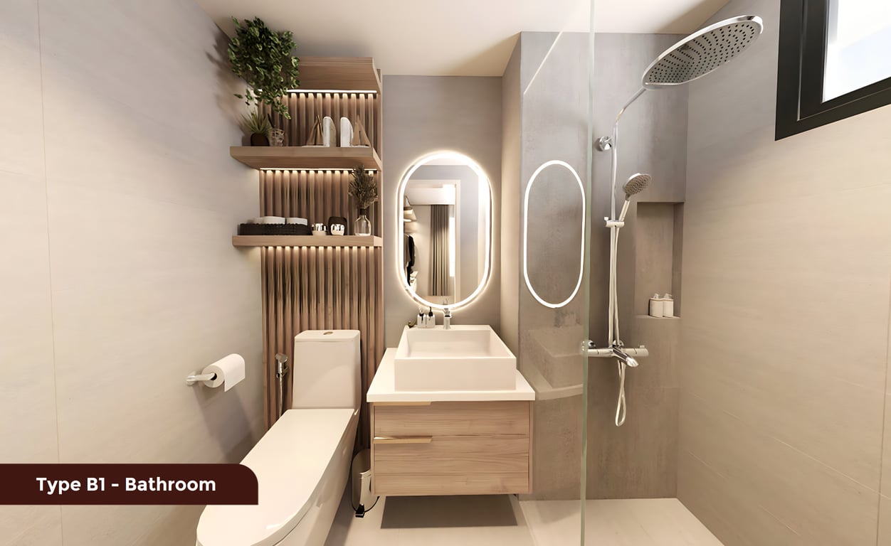 Sena Residence Floor Plans, Type B1 Bathroom