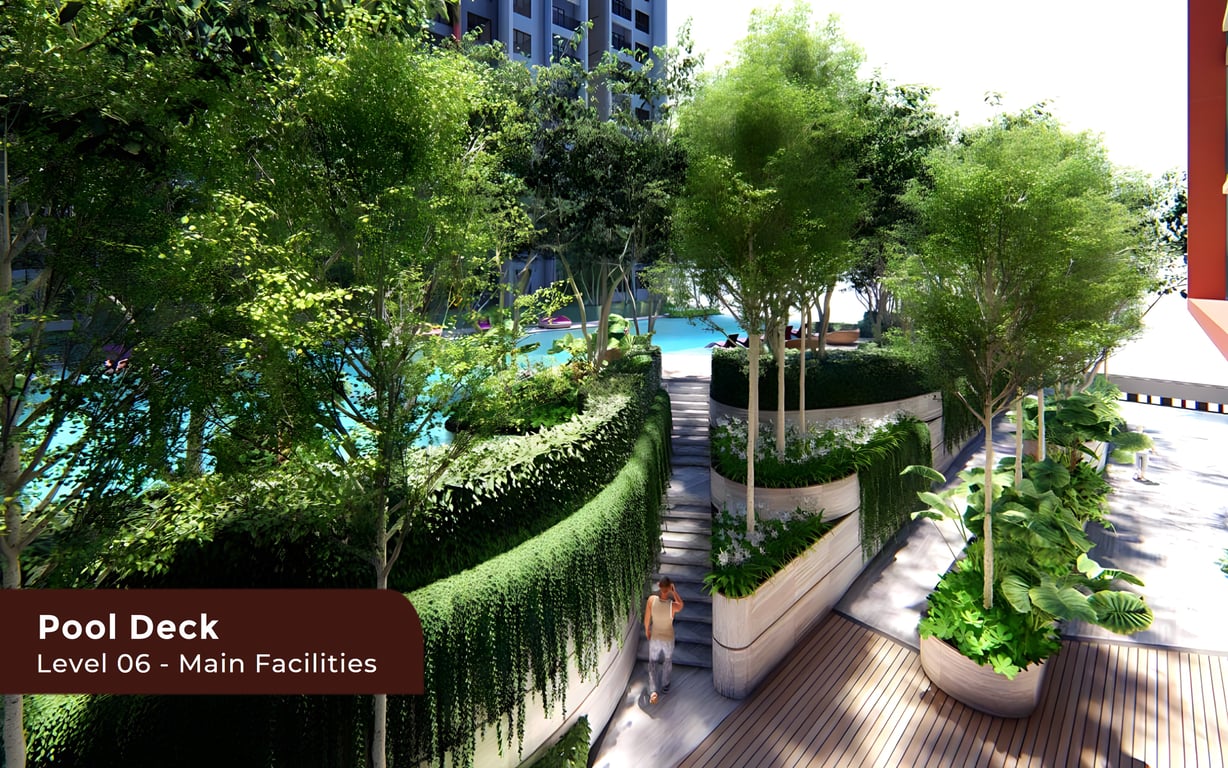 Sena Residence Level 06 Main Facilities Deck, Pool Deck