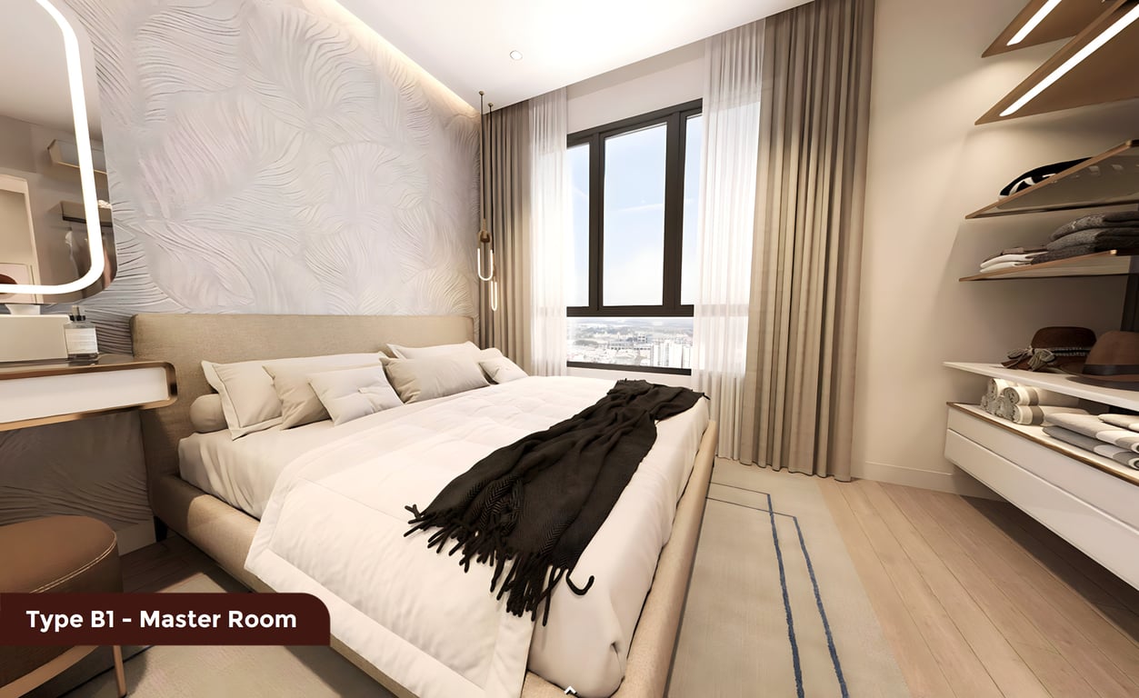 Sena Residence Floor Plans, Type B1 Masterbed Room