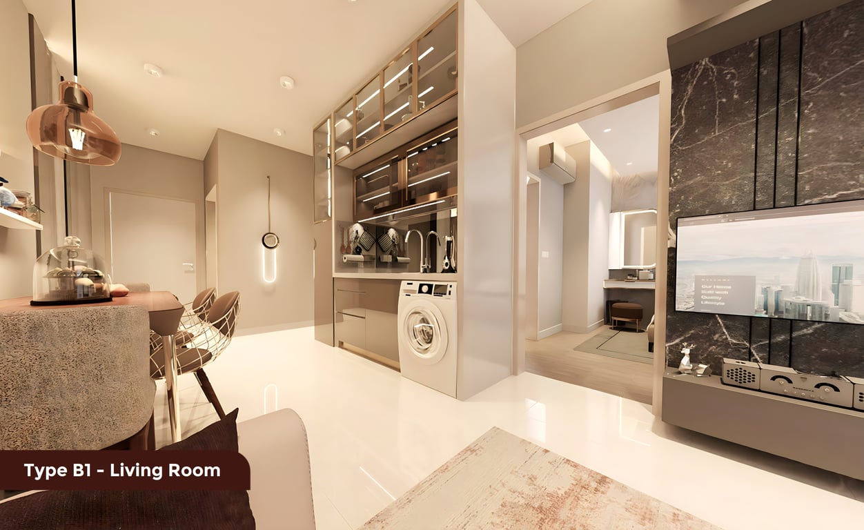 Sena Residence Floor Plans, Type B1 Living Room