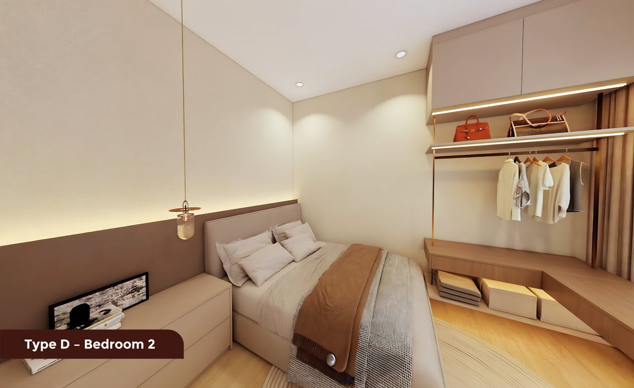 Sena Residence Floor Plans, Type D Bedroom 2