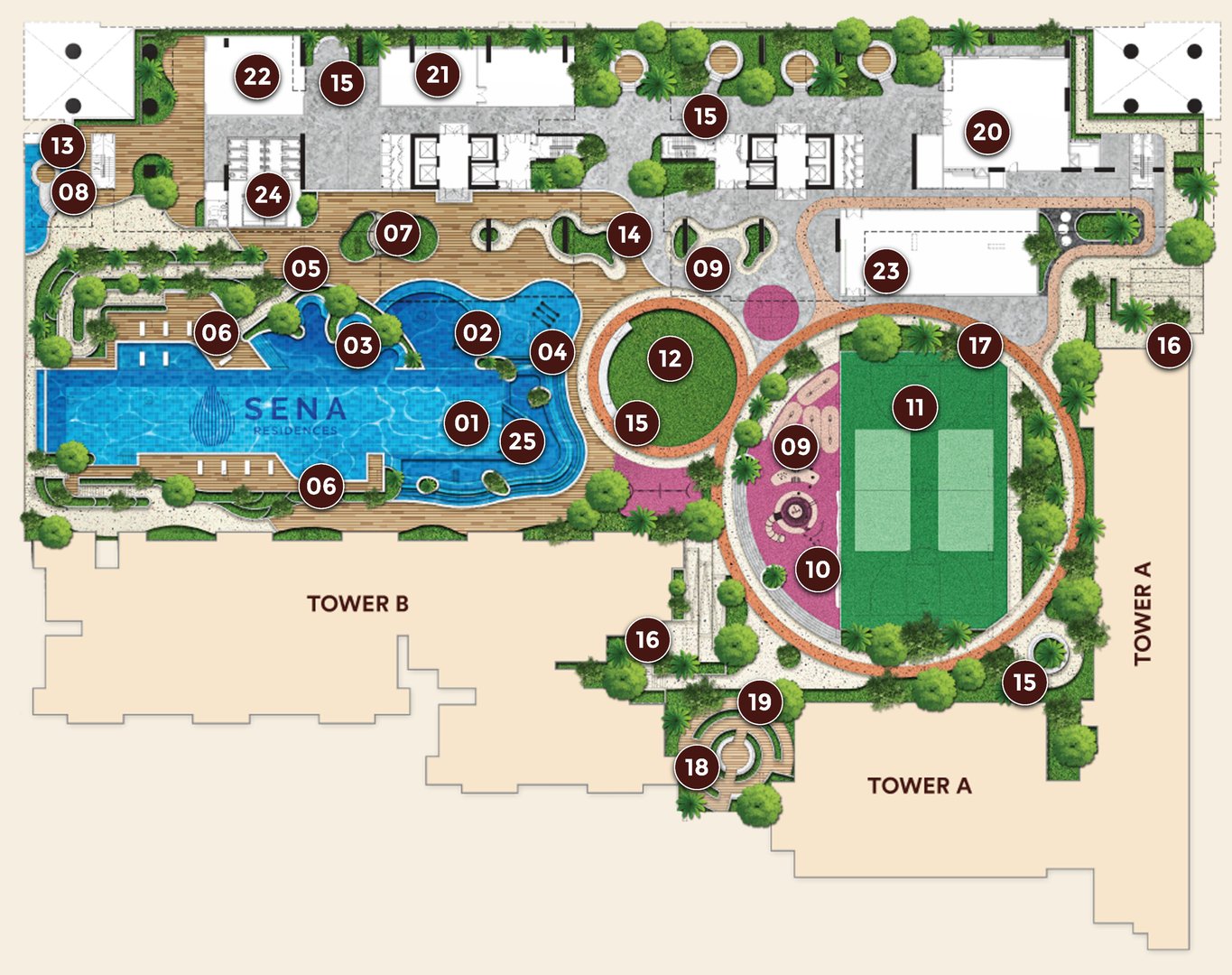 Sena Residence Level 6 Facilities Site Plan