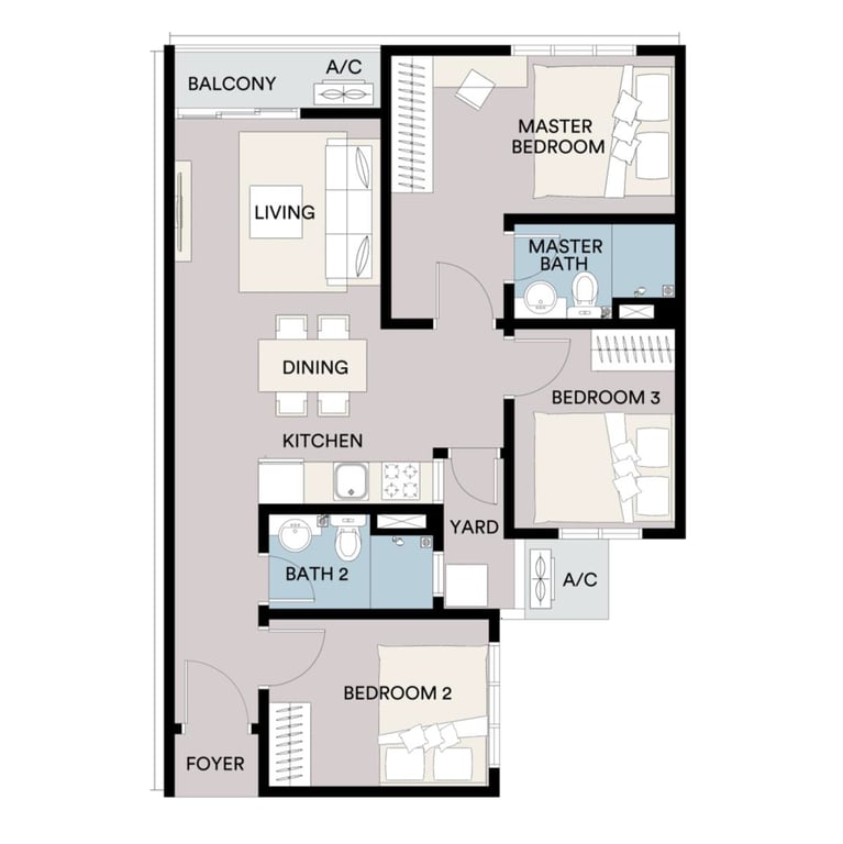 Sena Residence Floor Plans Type E