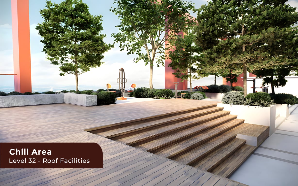 Sena Residence Level 32 Roof Facilities Deck, Chill Area