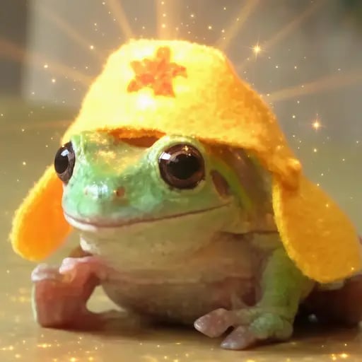 frog has hat