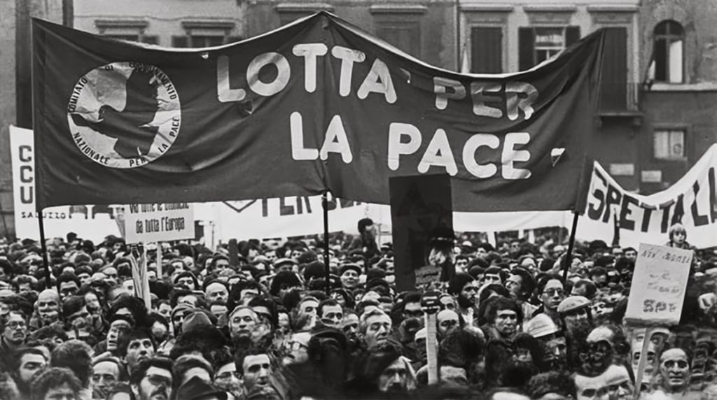 Manifestation à Florence, en février 1980.