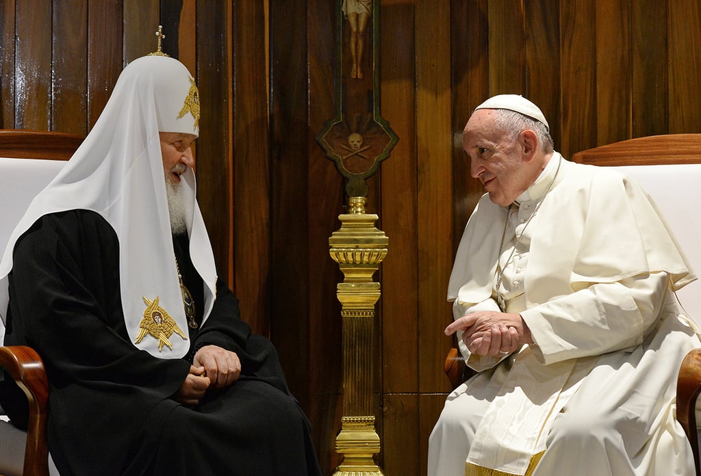Meeting of Pope Francis and Patriarch Kirill at José Martí Airport in Havana
