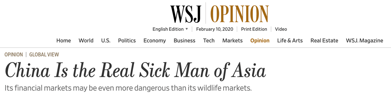 wall street journal sick man of asia