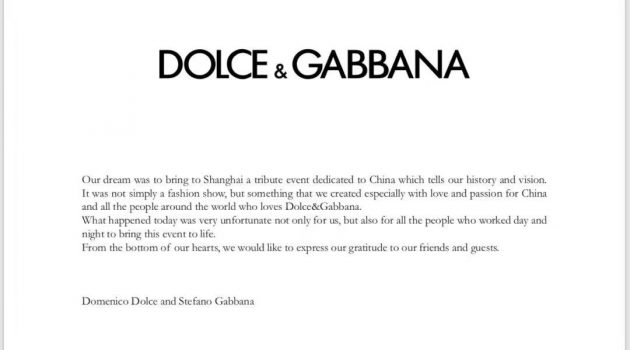 dolce gabbana racist china