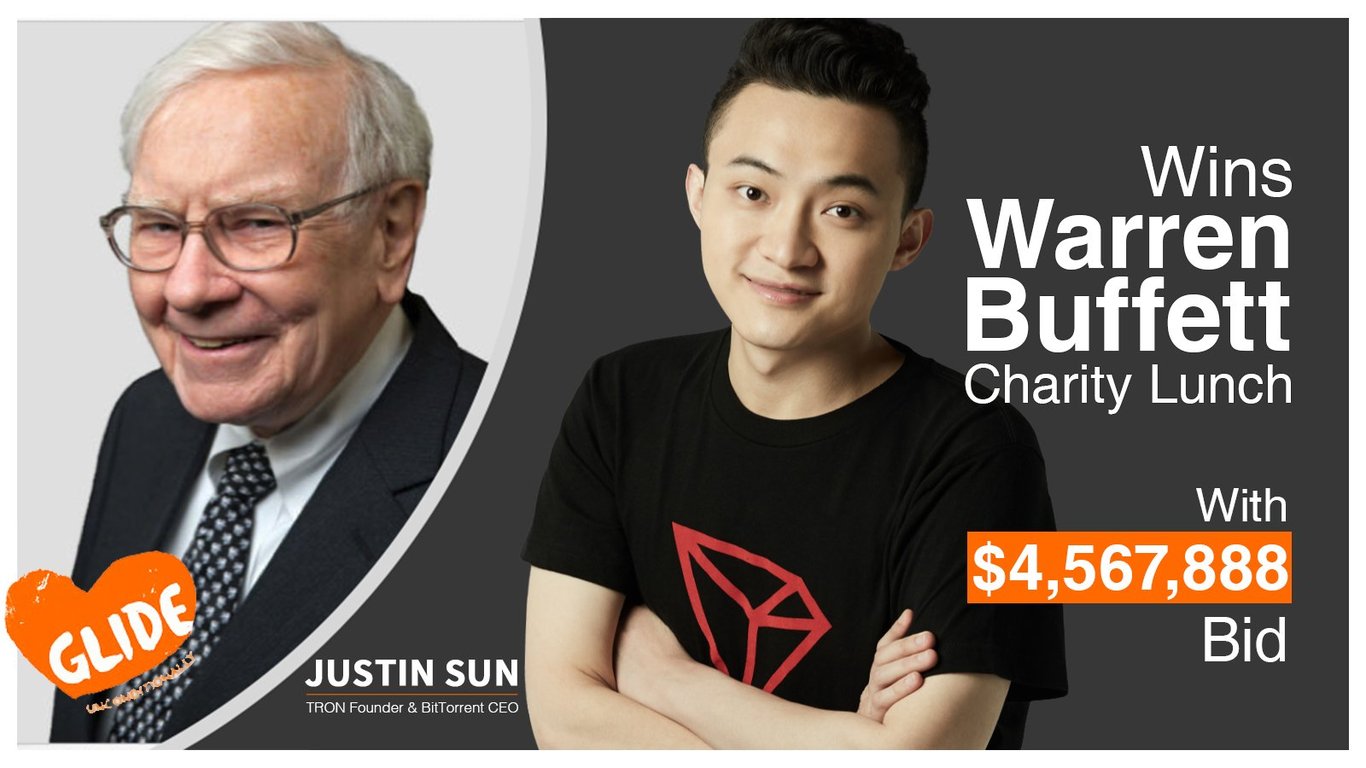 warren buffett lunch justin sun china bitcoin cryptocurrency bittorrent