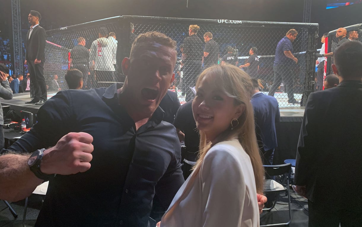 Miki Liu and her boyfriend at UFC Fight Night Shenzhen in Shenzhen. Image courtesy of Miki Liu