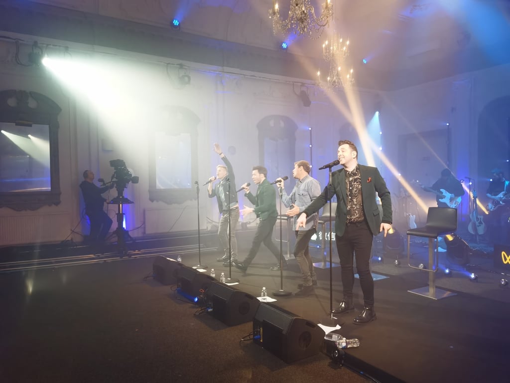 Westlife performs for online audiences on WeChat