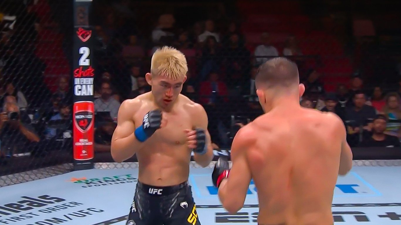 Feature image of Song Yadong falls to former UFC bantamweight champion Petr Yan at UFC 299