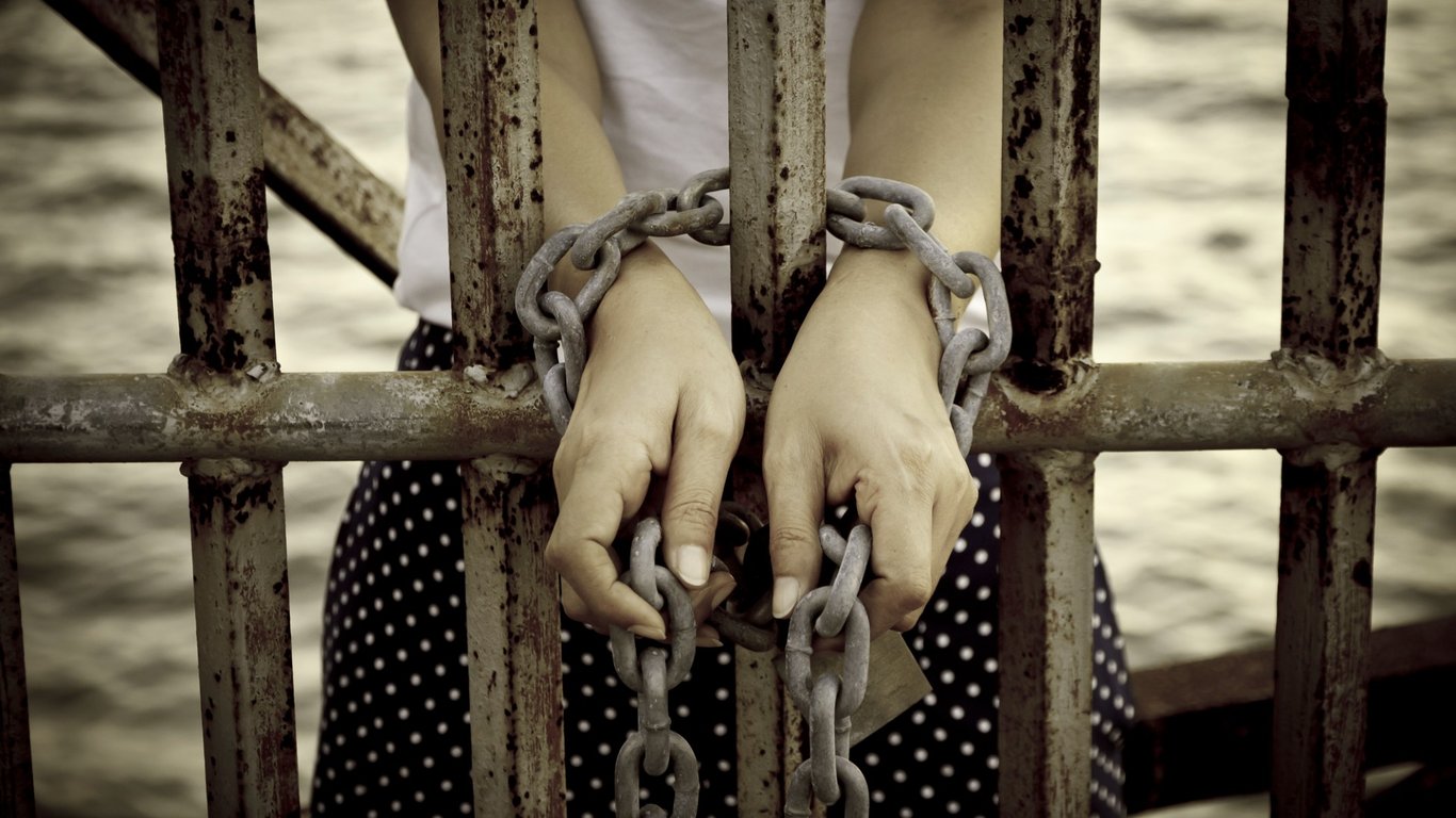 chained woman