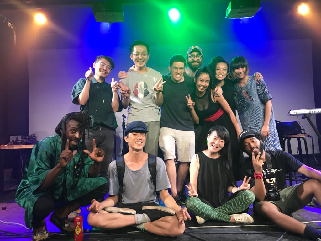 The crew after their show at Yue Space, Beijing on July 26.