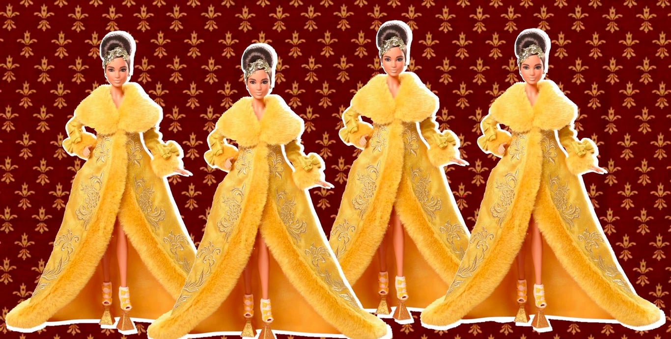 guo pei barbie yellow empress dress rihanna