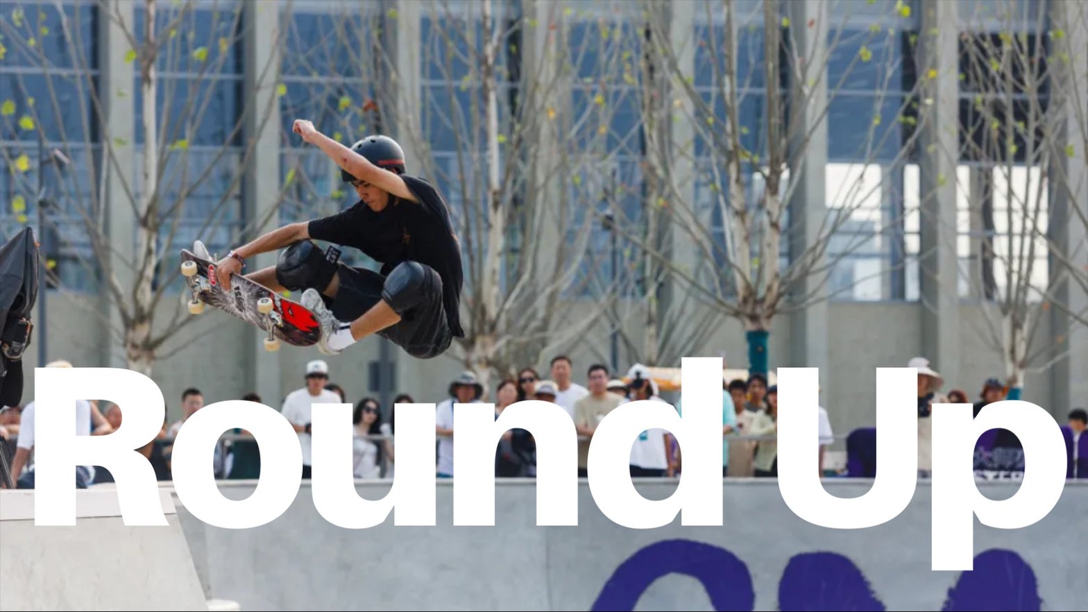 Skateboarder jumping high