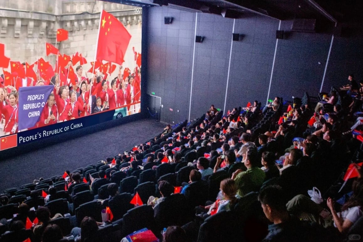 Cinema-goers in China watch the Paris Olympics