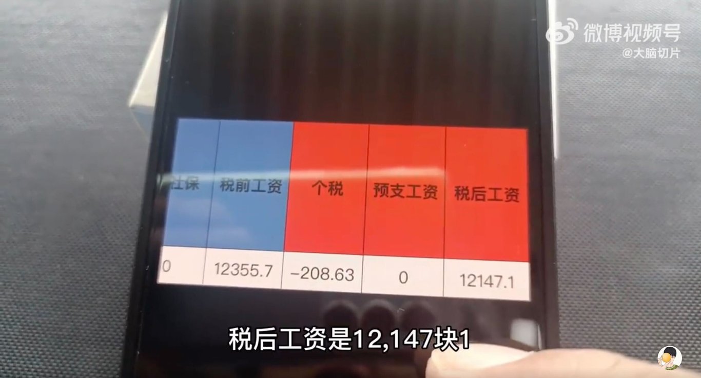 A screenshot from the food delivery driver’s video show his salary breakdown