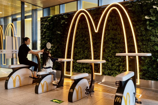 Charging bikes at net-zero McDonald's