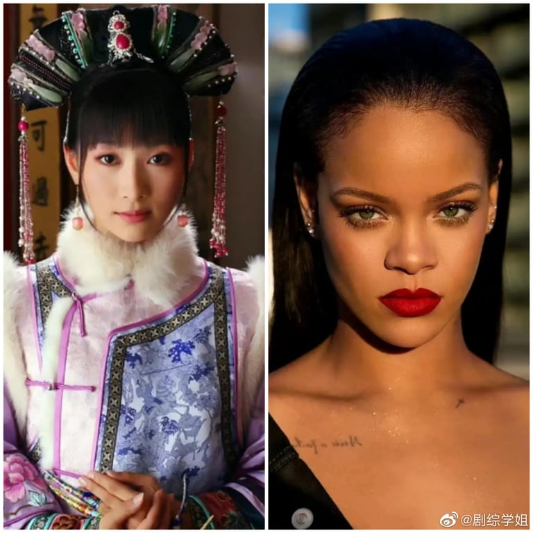 side by side of the character and rihanna