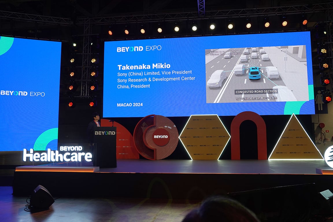 Head of Sony R&D Center China, Mr. Takenaka Mikio, highlights his team's mission at Beyond Expo 2024.
