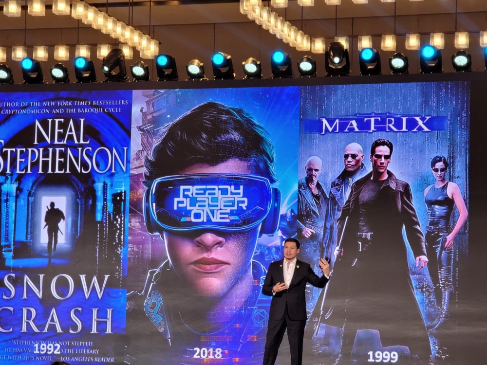 Graylin speaking at the World Conference of VR Industry October 2021 in Nanchang China