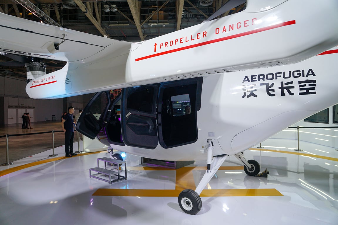 Aerofugia AE200 X01 eVTOL aircraft at Beyond Expo 2024.