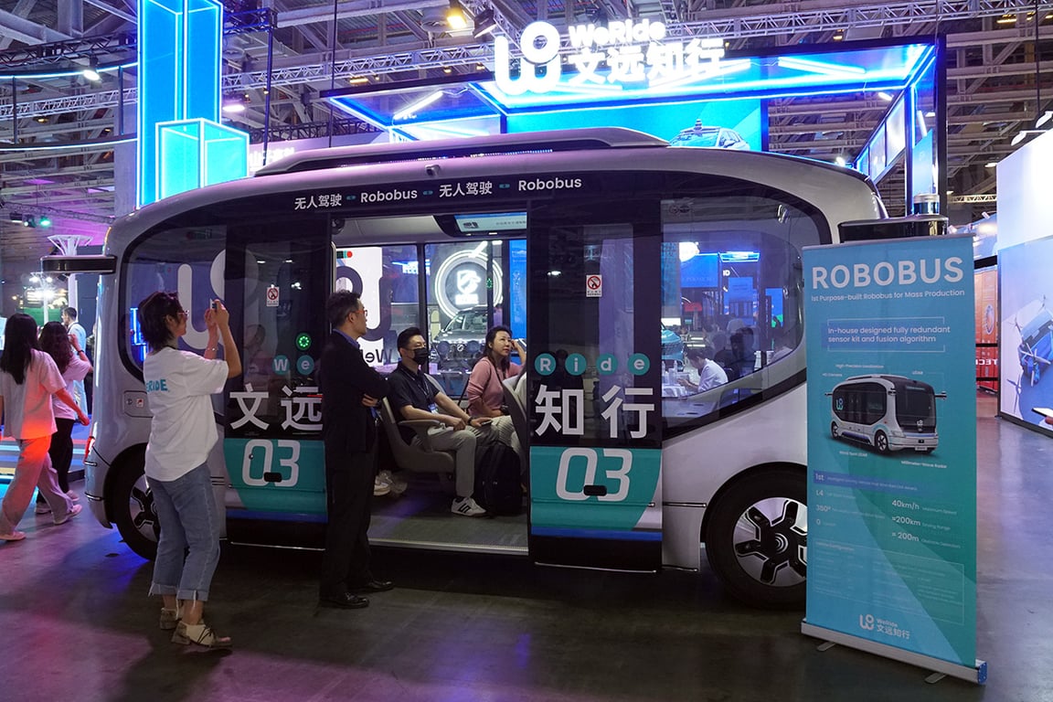 WeRide's autonomous Robobus at Beyond Expo 2024.