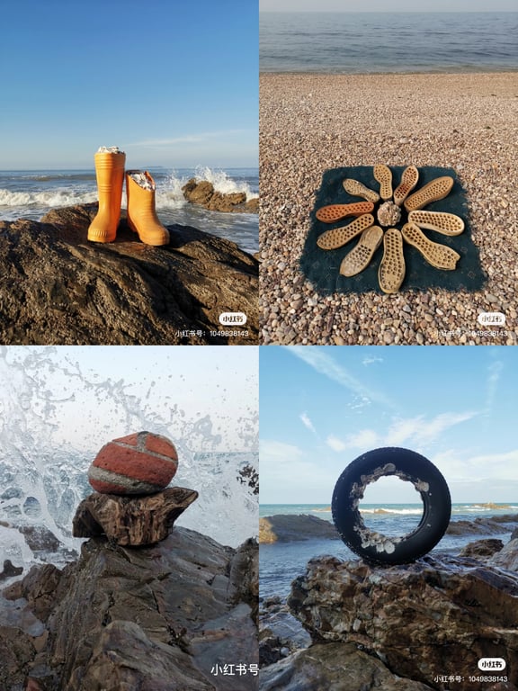 Fu's artwork showcased by the sea