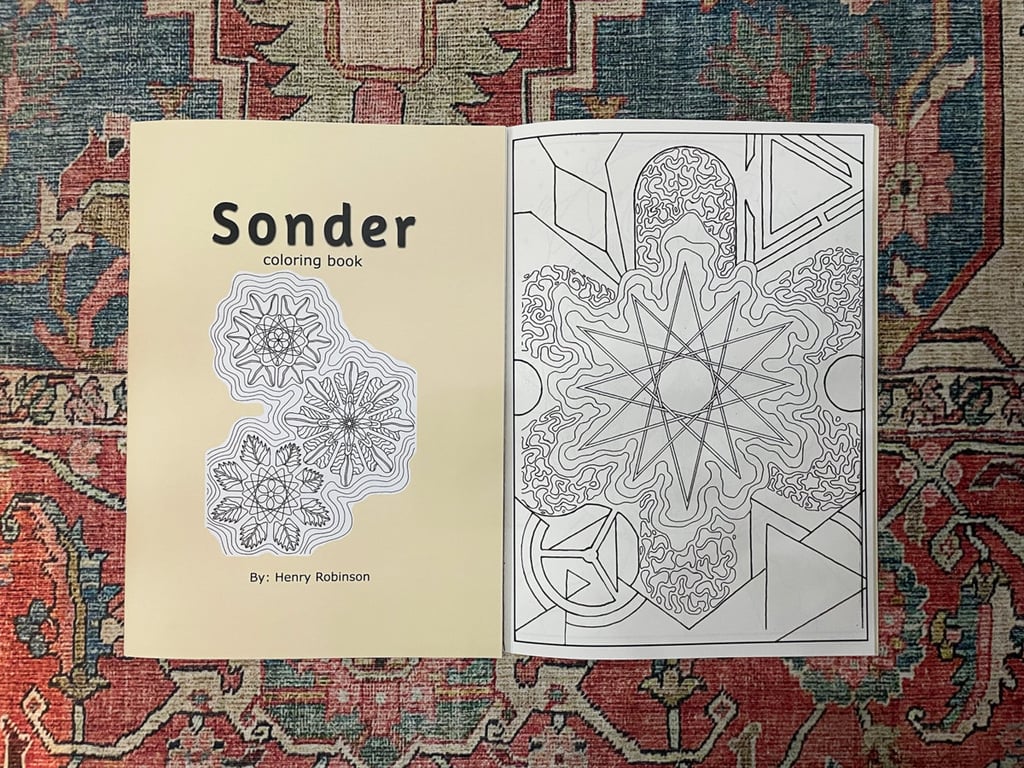 A nine-page coloring book of images hand drawn by Cruel Buddist is together released with his new EP Sonder. 