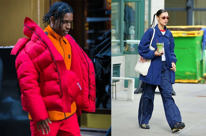 bella hadid asap rocky gorpcore outdoor clothing trend