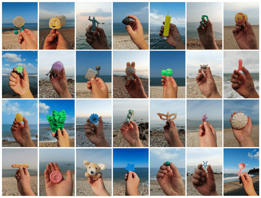 photo collage of ocean litter