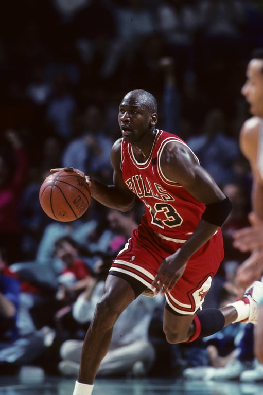 Michael Jordan in game. Image via Depositphotos