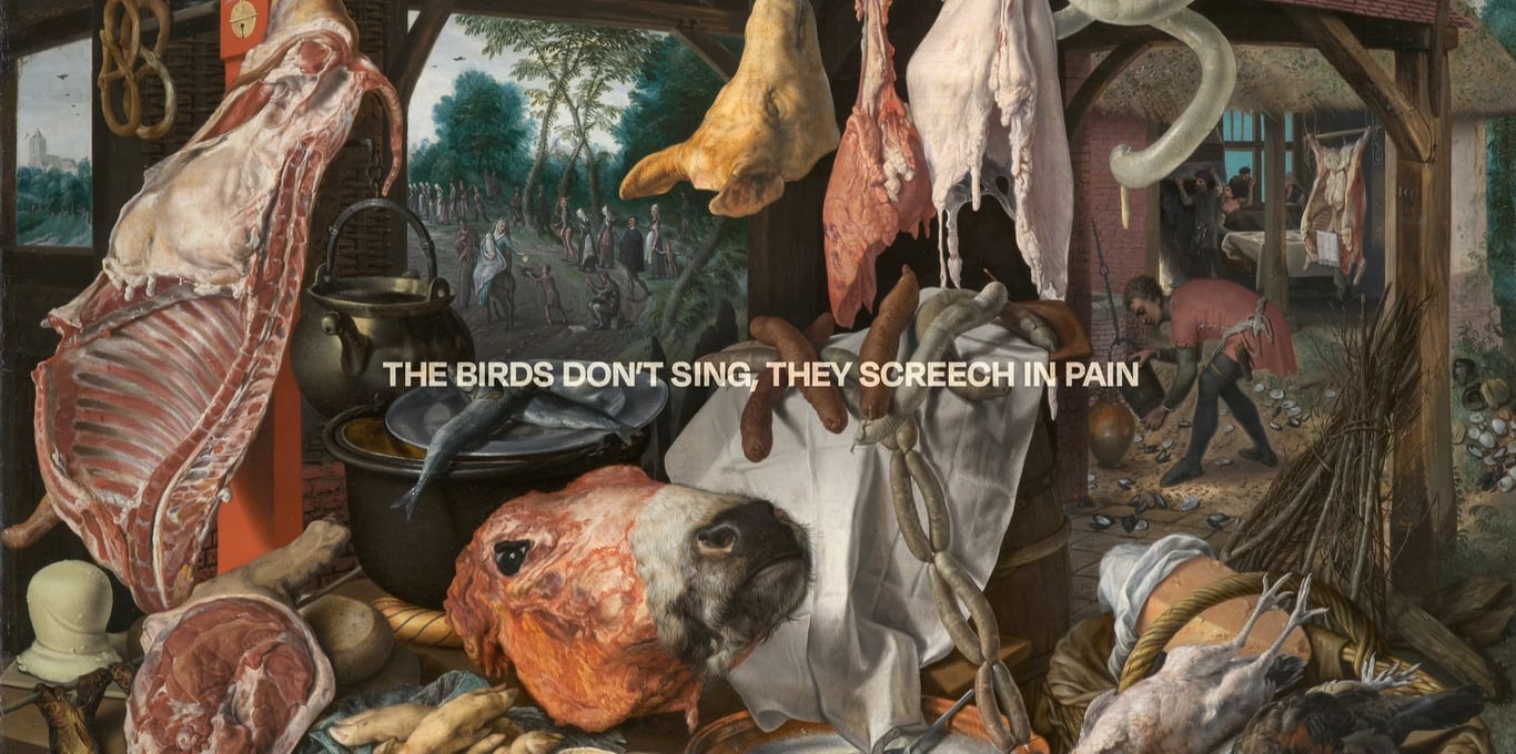 the birds don't sing, they screech in pain title card from netflix's beef