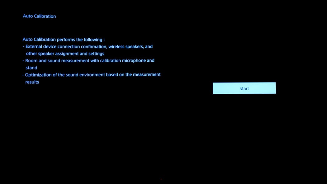 Sony Setup Screenshot