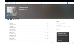 Captură de ecran a paginii de start Qobuz pe desktop