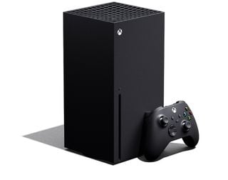 Xbox Series X cu controller pe un fundal alb