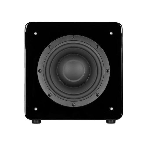 Subwoofer S10 negru lucios vedere frontală fără grilă
