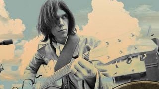 Neil Young cântând la chitară