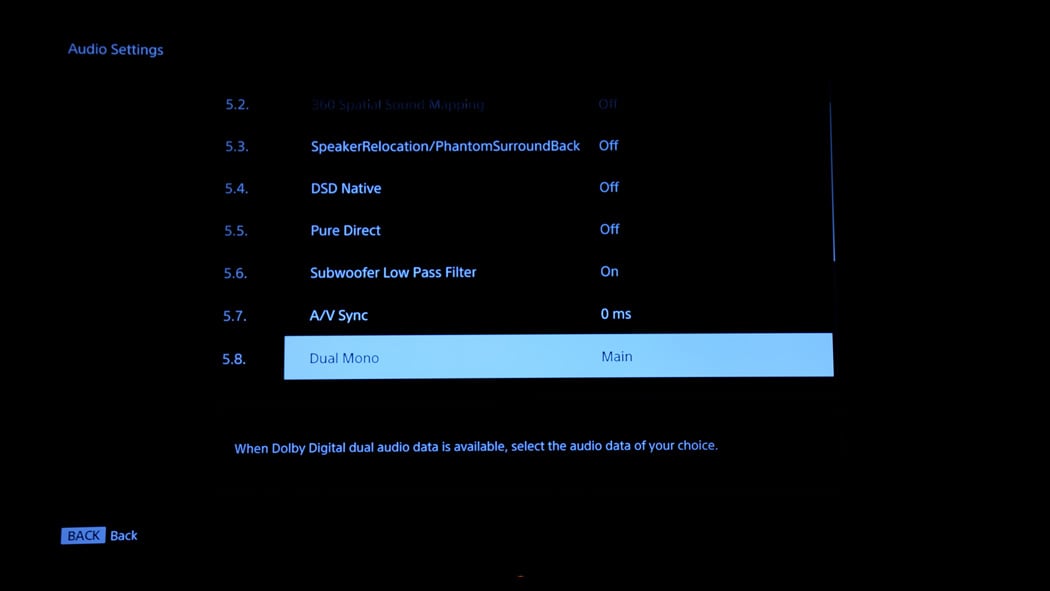 Sony Setup Screenshot