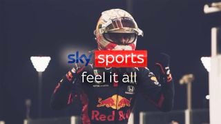 Un logo Sky Sports în fața unui pilot Red Bull F1.