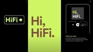 Un grafic oficial Spotify HiFi care spune 'Bună, HiFi.'