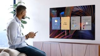 Televizor Samsung 2024 cu widget de informații ecran Now+