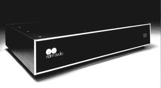 Naim 32/Snaps/250 power amp on white and black background