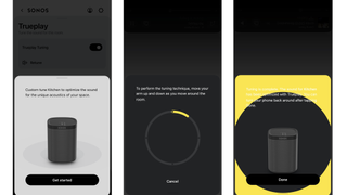 Capturi de ecran ale Trueplay din noua aplicație Sonos