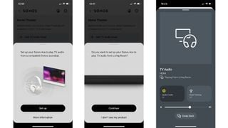Căști Sonos Ace cu anulare a zgomotului ecranele aplicației